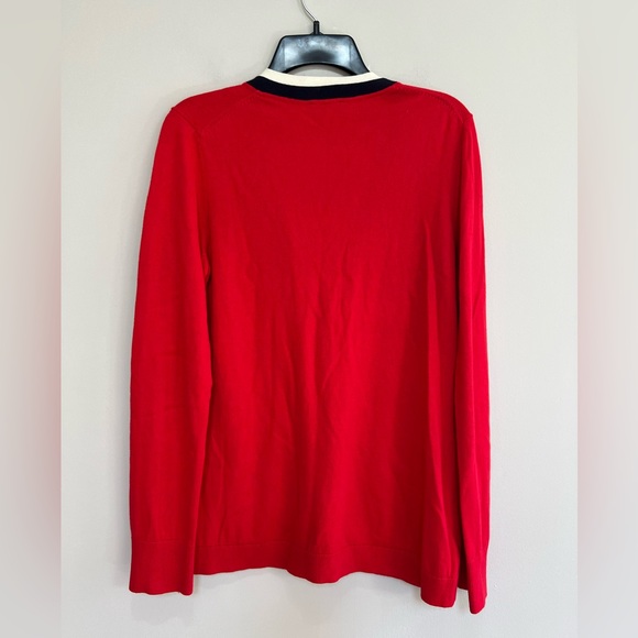 TALBOTS Super Soft Tipped Cardigan Cashmere Blend Pearl Buttons, Red, S - Picture 3 of 9